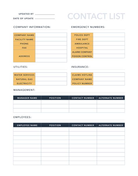 Free Contact List Template for Excel PDF Google Sheets HubSpot