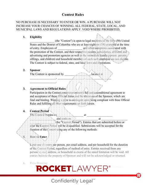 Free Contest Rules Make & Download Rocket Lawyer