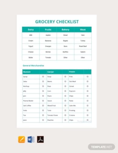 Free Convenient Grocery Checklist Template In Google Docs