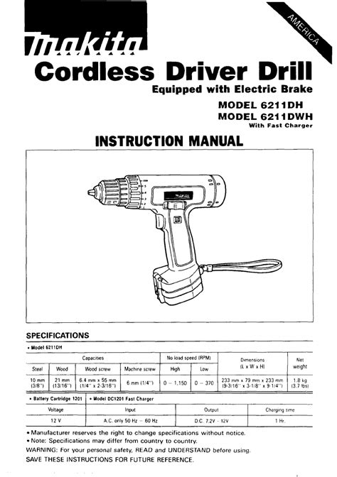 Free Cordless Drill User Manuals ManualsOnline.com