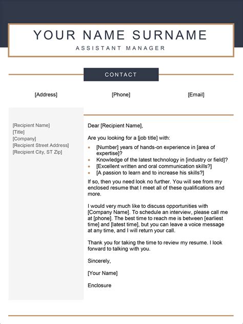 Free Cover Letter Template Microsoft Word