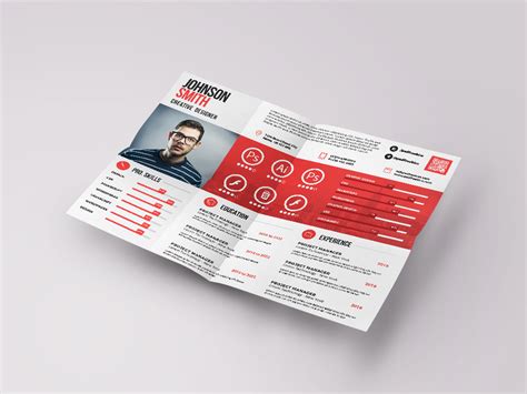 Free Creative Landscape Resume Template in PSD File Format
