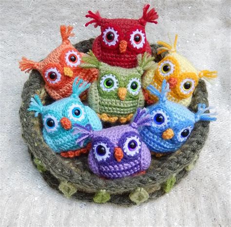 Free Crochet Pattern for Colorful Nesting Owls Project The Homestead