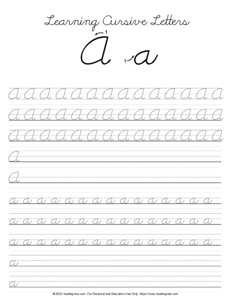 Free Cursive Alphabet Worksheet Letters A to D Free Worksheets