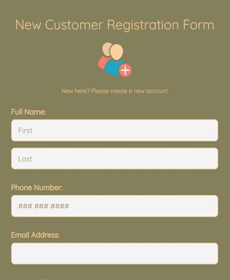 Free Customer Registration Form Template 123FormBuilder