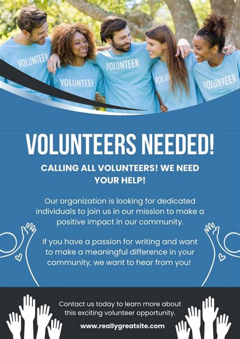 Free Customizable Volunteer Poster Templates Adobe Spark