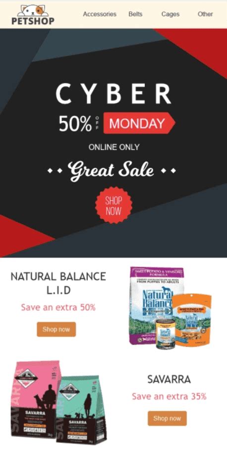 Free Cyber Monday Email Template HTML & PSD