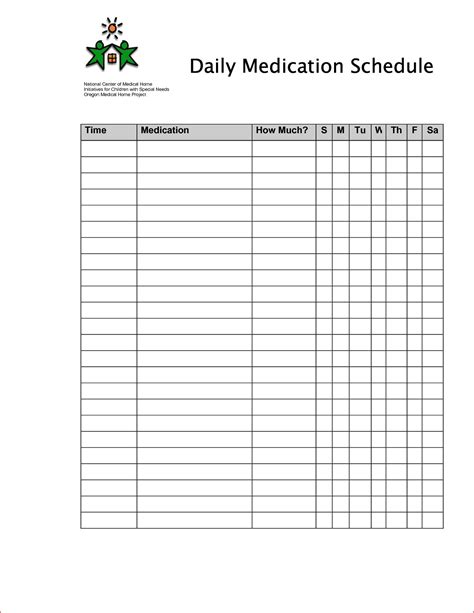 Free Daily Medication Chart Printable