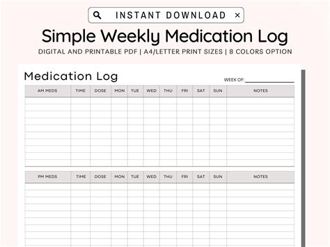 Free Daily Medication Chart Printable Customize and Print