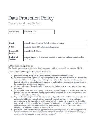 Free Data Protection Policy Template FREE PRINTABLE TEMPLATES