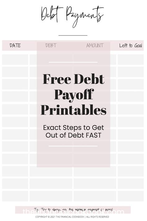 Free Debt Payoff Printables Exact Steps You Need to Know to Get Out of