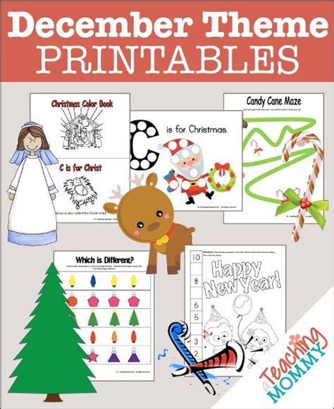 Free December Themed Printables A Teaching Mommy