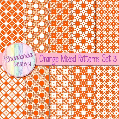 Free Digital Papers featuring Mixed Patterns in Orange