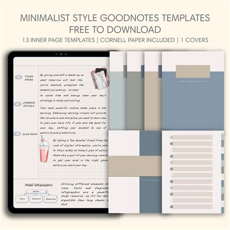 Free Digital notebook Giveaway Goodnotes template IPAD notetaking tips