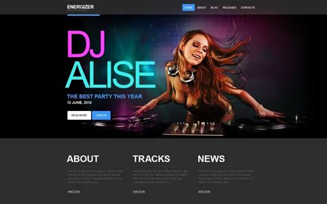 Free Dj Music Website Template Megapod