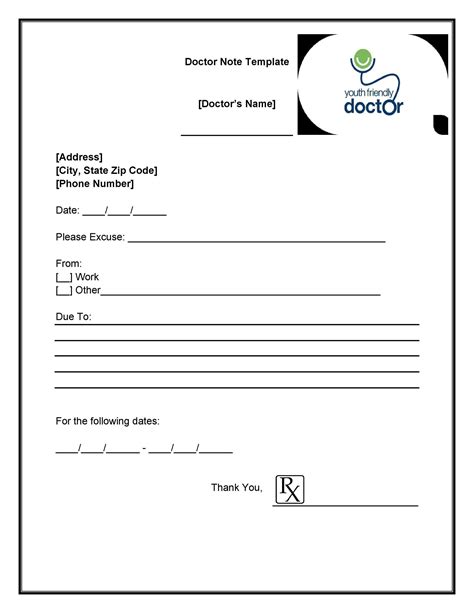 Free Doctors Excuse Template