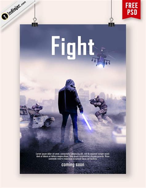 Free Download Action Movie Poster Template PSD File