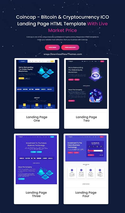 Free Download Coincap Cryptocurrency Ico Landing Page Html Template Nulled Latest Version Bignulled