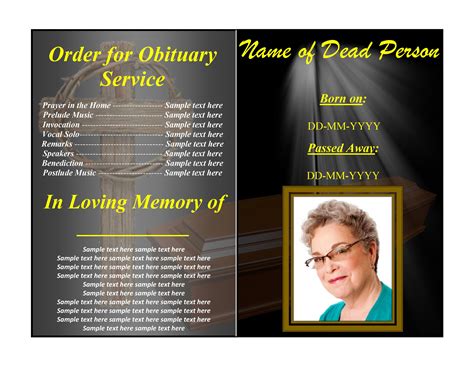 Free Download Templates For Funeral Progra