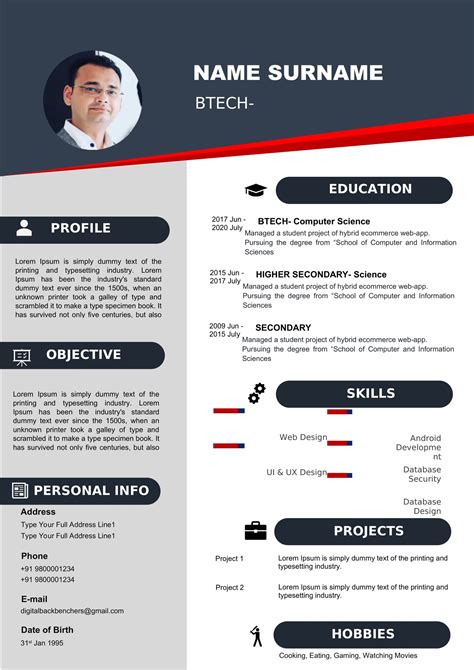 Free Downloadable CV Layout in Word Format CV Templates