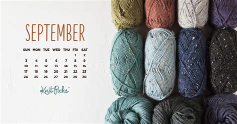 Free Downloadable September 2024 Calendar - KnitPicks Staff Knitting Blog