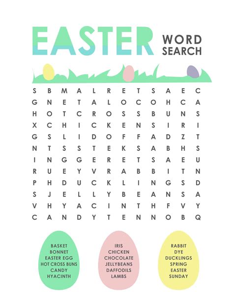 Free Easter Printables Word Searc