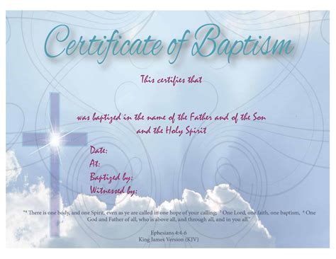Free Editable Baptism Certificate Template Free Download