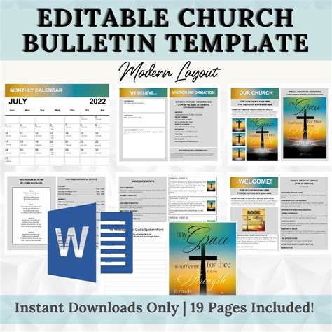 Free Editable Church Bulletin Templates