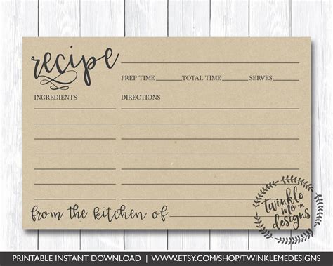 Free Editable Recipe Card Templates For Microsoft Word 4x6