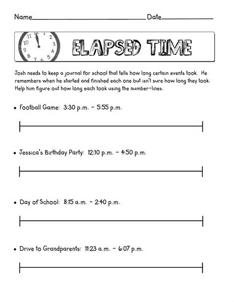 Free Elapsed Time Worksheets For 3rd Grade