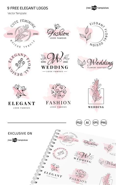 Free Elegant Logos Templates in EPS + PSD Free PSD Templates