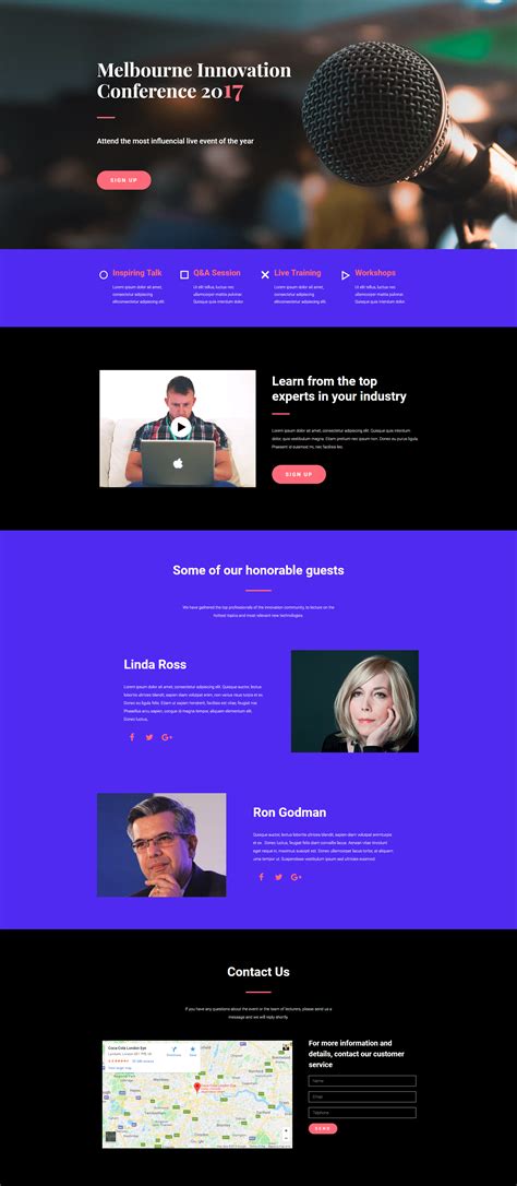 Free Elementor Template Landing Page for a Conference Learning web, Free wordpress website