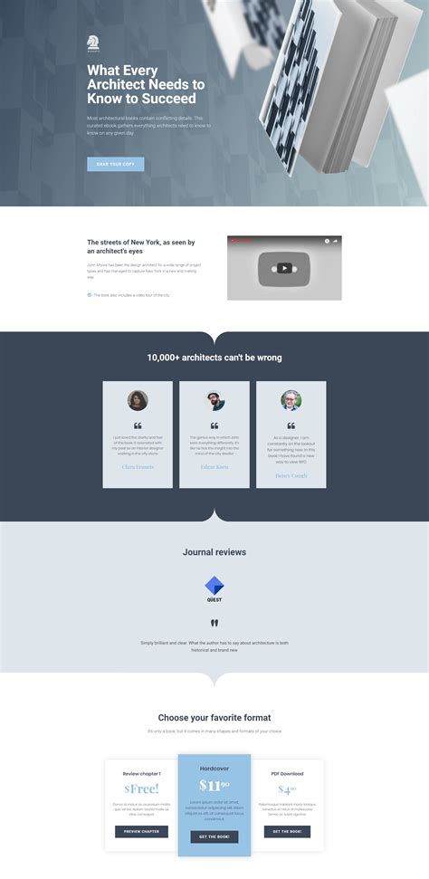 Free Elementor Template Landing Page for an Architect Ebook Fun