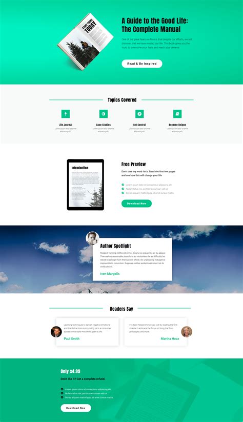 Free Elementor Template Landing Page for an Manual Ebook Create