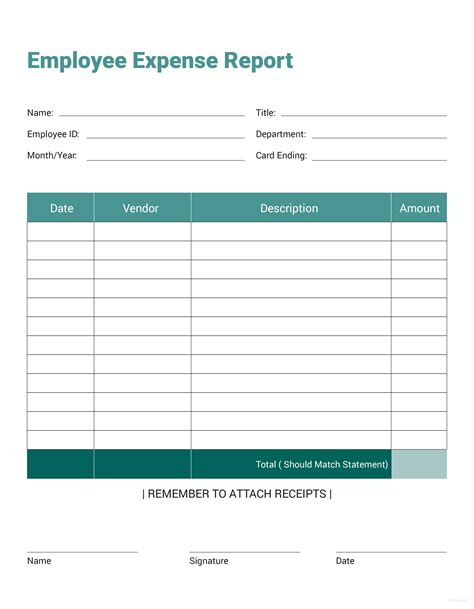 Free Employee Expense Report Template in Microsoft Word, Microsoft