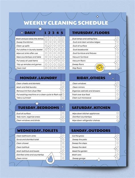 Free Everyday Cleaning Schedule Checklist Template In Google Docs