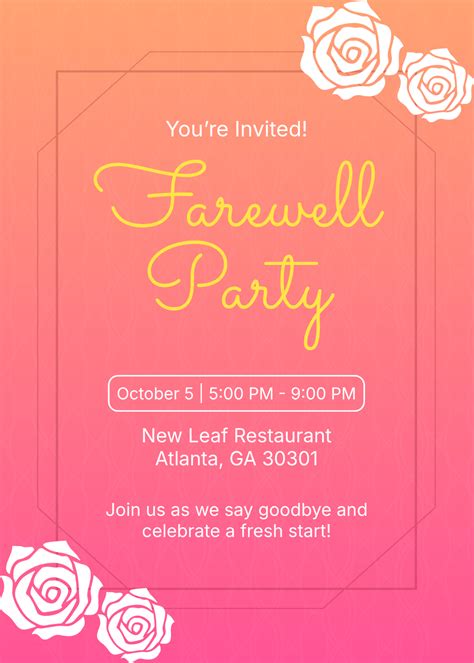 Free Farewell Invitation Templates