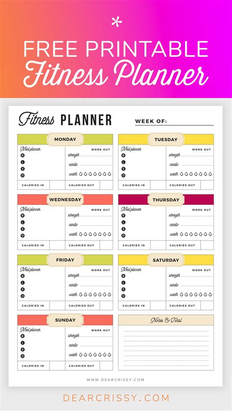 Free Fitness Planner Printable Book Customize Online & Print