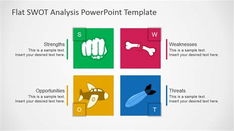 Free Flat SWOT Analysis Presentation Template SlideModel