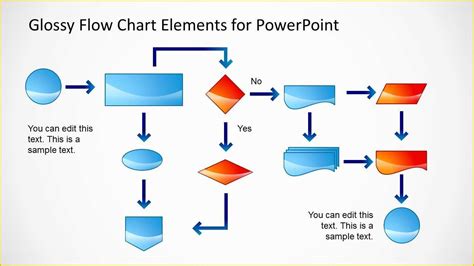 Free Flowchart Template Of Glossy Flow Chart Template for Powerpoint