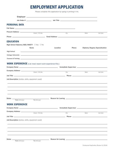 Free Forms Job Application Printable Single Page Printable Forms Free Online