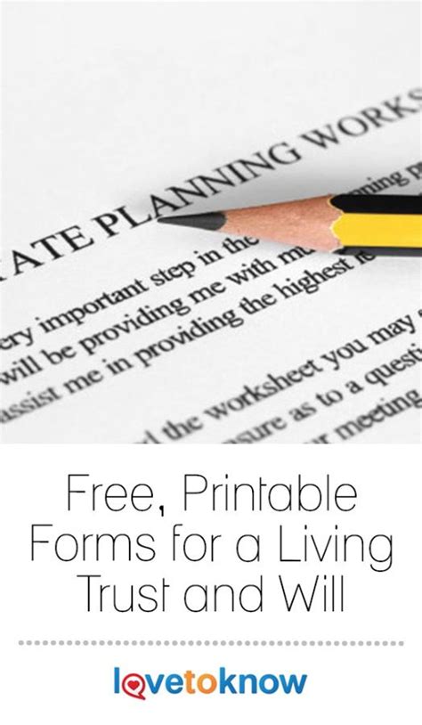 Free Forms for Living Trust and Will LoveToKnow