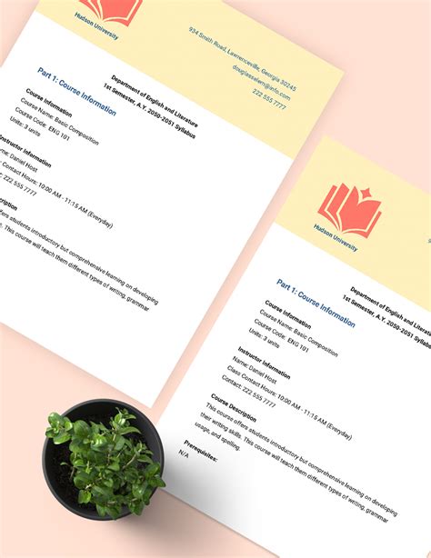 Free Free Visual Syllabus Template Google Docs, Word