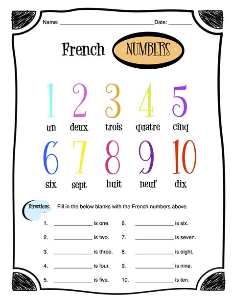 Free French Numbers Worksheet Number 3 Teaching Resources …