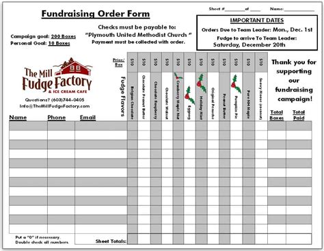 Free Fundraiser Order Form Template