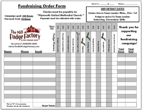 Free Fundraiser Order Form Template