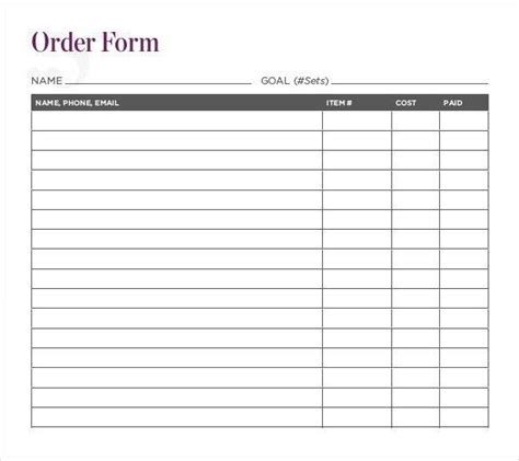 Free Fundraiser Order Form Template Excel Fundraising order form