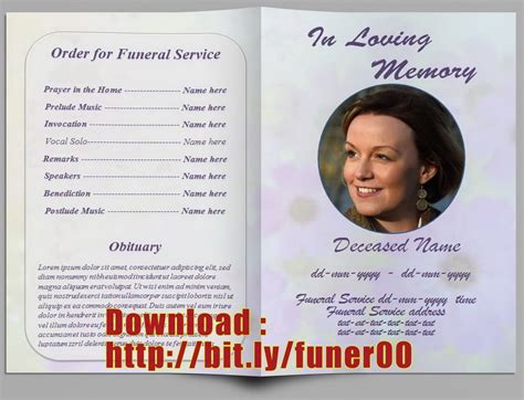 Free Funeral Program Template Database