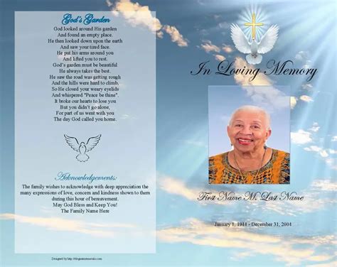 Free Funeral Program Template Microsoft Publisher Collection