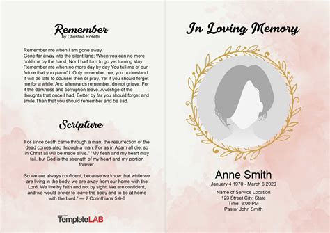 Free Funeral Program Templates funeral program sample order of